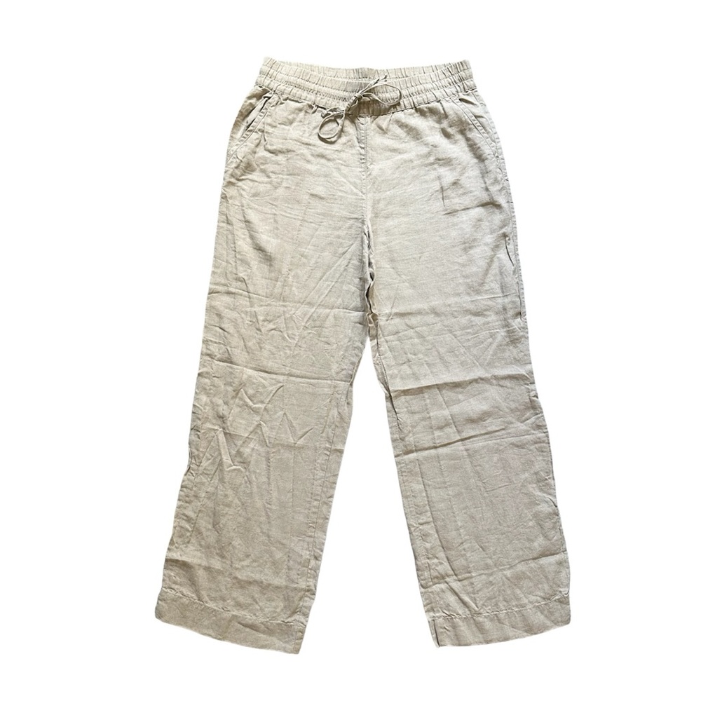 Tommy Bahama 100% Linen Wide Leg Pants Beige Size M